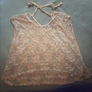 Olivia Moon Lace Top with Bow