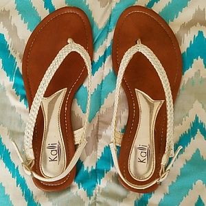 White braided sandals