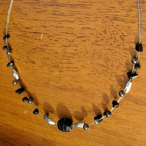 Lia Sophia black and silver necklace