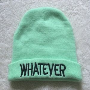 Wet Seal "Whatever" mint beanie hat