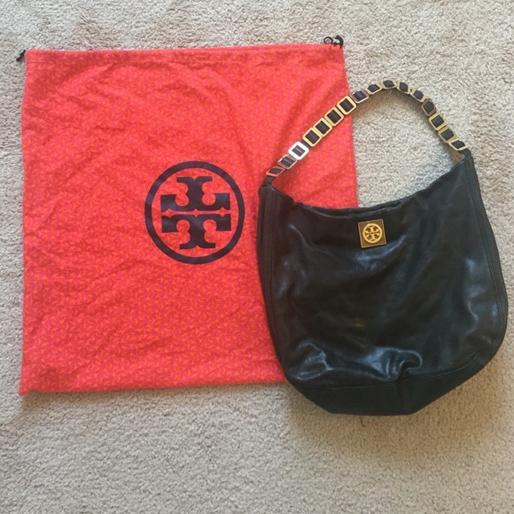 Tory Burch Black Leather Hobo Bag - Picture 1 of 3