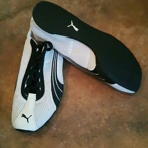 Puma white mesh sneakers