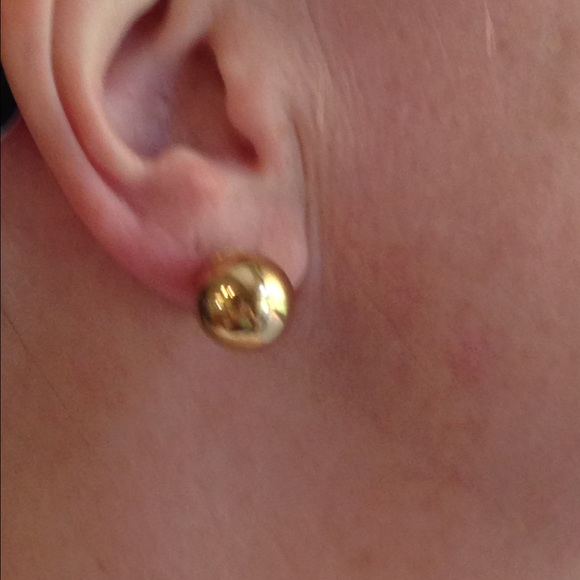 Vintage Monet gold ball clip on earrings