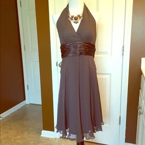 Maggy London chiffon silk halter dress