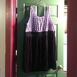 Purple and black ruffle dress