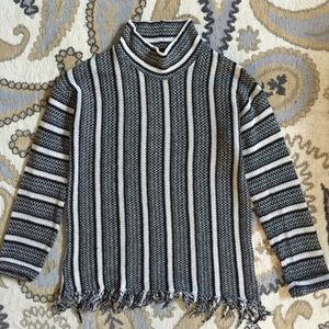 Topshop frayed tribal turtleneck