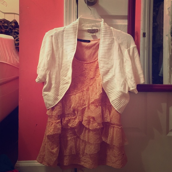 Lacey tank with cardigan!!