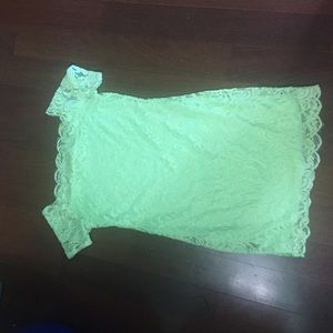Lime green short mini dress