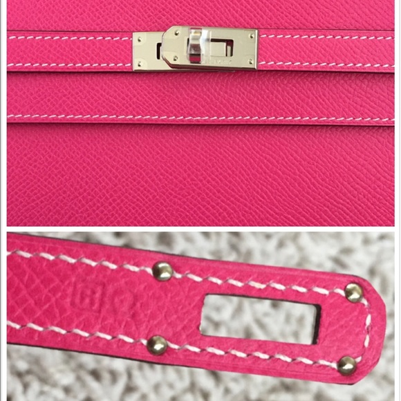 Kelly Long Wallet E5 Rose Tyrien Sliver Hardware - Picture 3 of 4