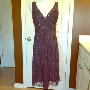 Beaded silk chiffon dress sz 4