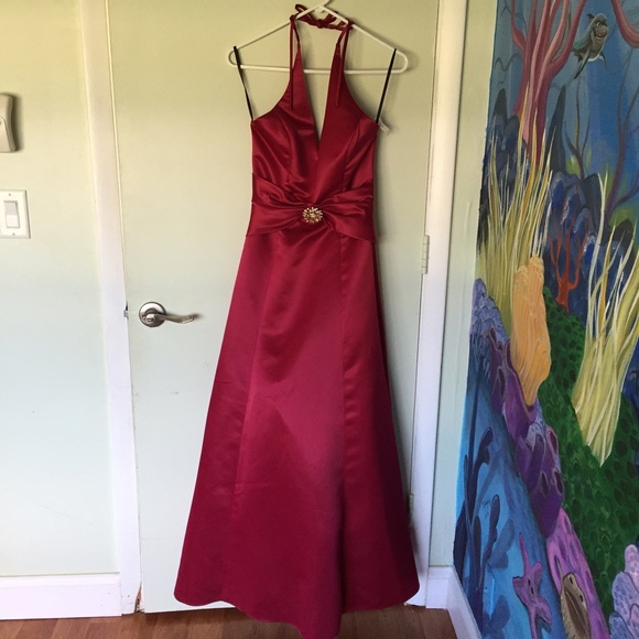 Burgundy ball gown