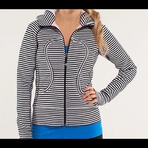 LULULEMON Striped Black/White Scuba Hoodie