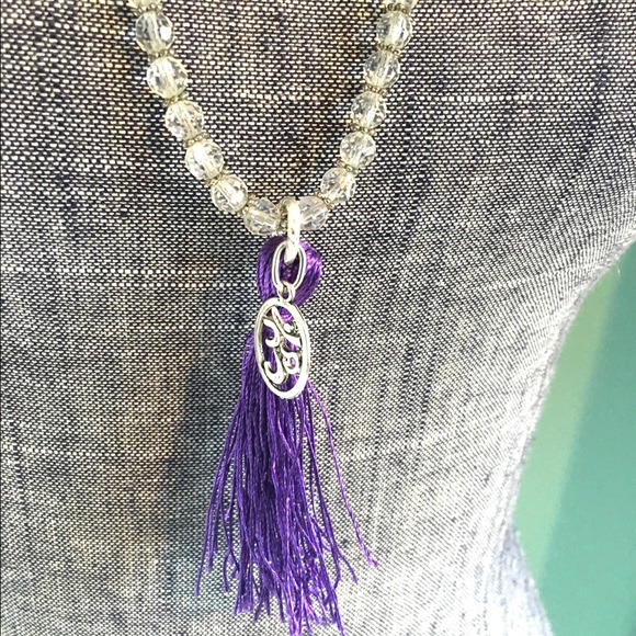 Bohemian Beaded Om Tassel Necklace Crystal Boho - Picture 2 of 5