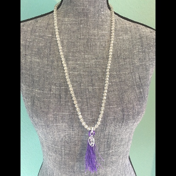 Bohemian Beaded Om Tassel Necklace Crystal Boho - Picture 4 of 5