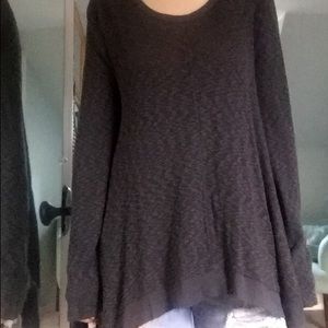 Anthropologie long sleeve charcoal grey tunic