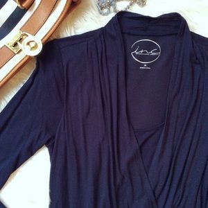 NWOT💕INC Blue Drape Long Sleeve Top