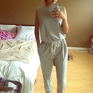 Grey Sweat Jersey Jumpsuit