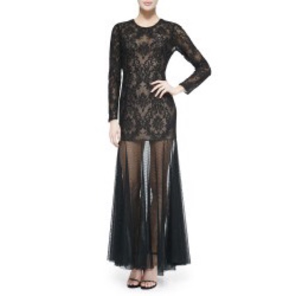 NWOT: BCBG Long Sleeve Evening Gown - Picture 2 of 3