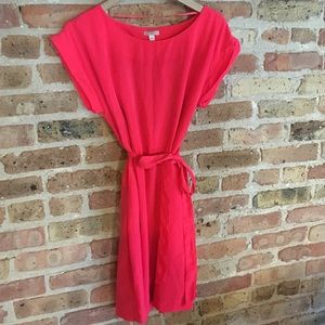 Hot pink gap shirt dress