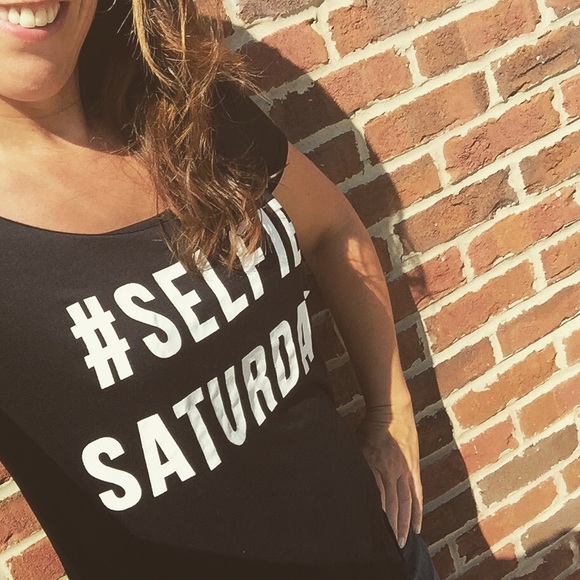 Selfie Ready! #Selfie Saturday Black Tee - Picture 2 of 2