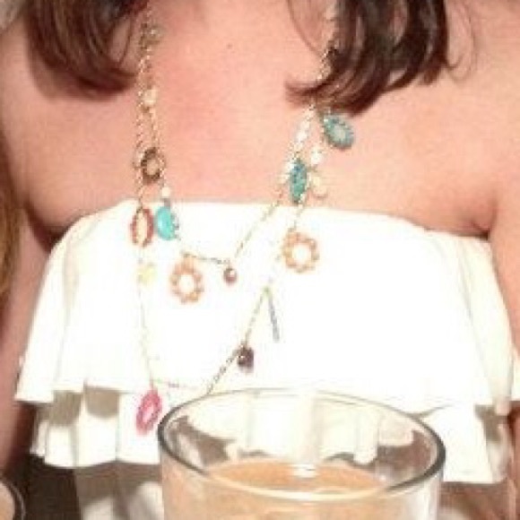 American Eagle White Double Ruffle Strapless Top - image 3