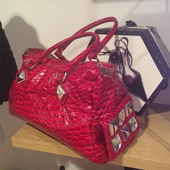 Siren Red Patent Croc Bag