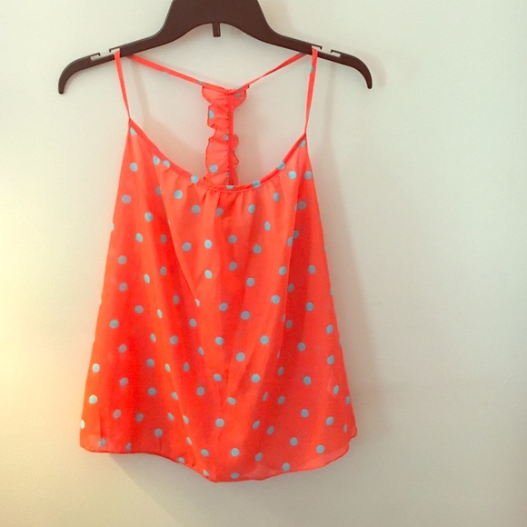 Orange tank top with blue dots- brand new