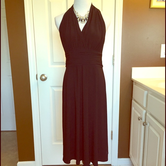 Black halter cocktail dress, size 6