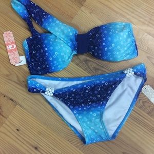 Gianni Bini Blue 2 Piece Bikini Swimsuit