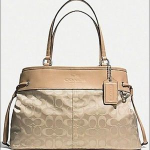 SALE Auth Coach Signature Drawstring Carryall Tote