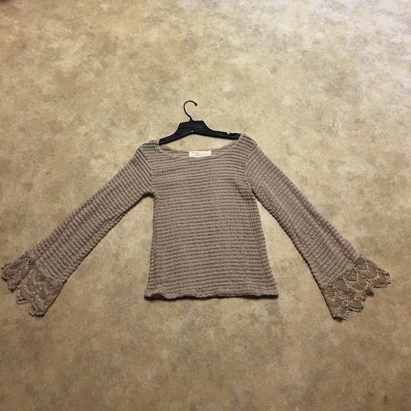Bell sleeve crochet sweater