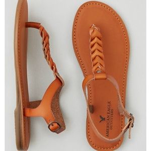 AE light brown braided sandals