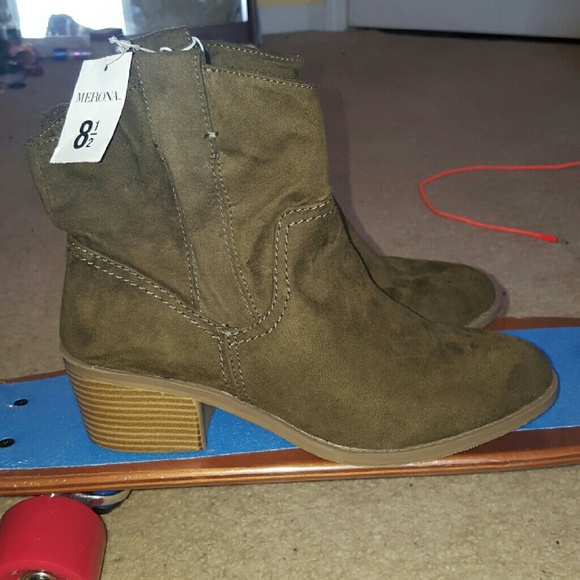 Olive Green Booties