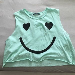 Wild fox heart eye smiley crop top