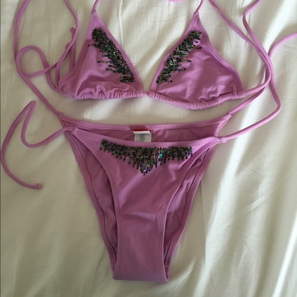 Italian 2 Pc. Embellished  Bikini Swimsuit S NWOT