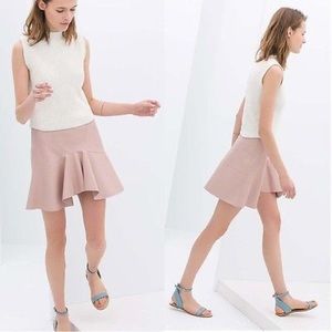 Zara faux leather nude pink mini skirt