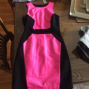 **NEW** Black and pink faux leather dress