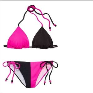 VS BIKINI SET Strappy Tied pink / black