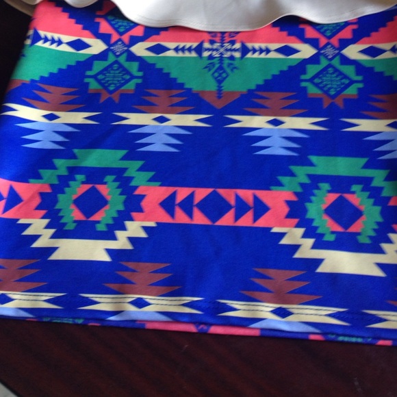 Tan/Aztec Strapless Peplum Dress - Picture 2 of 4