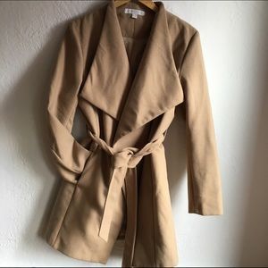 New York and Co beige wrap coat