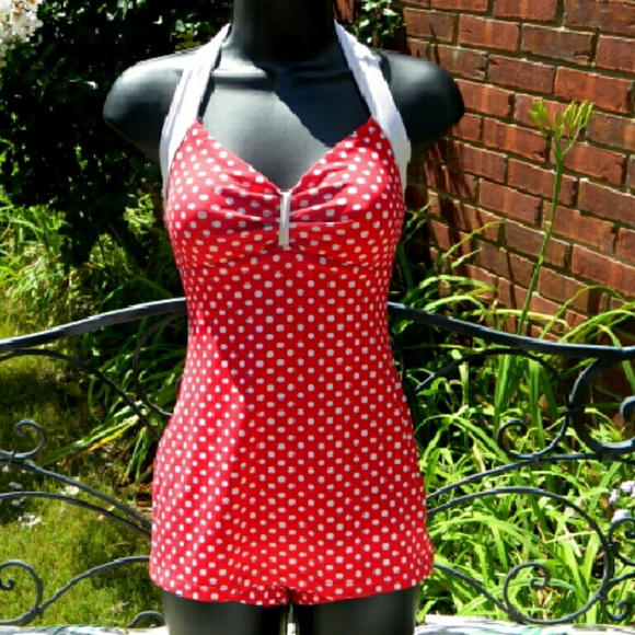 Pinup Culture | Red Polka Dot Bathing Suit