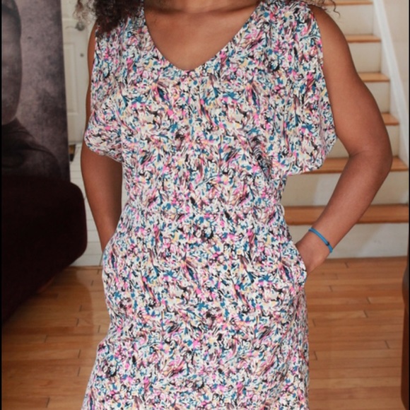 Floral Print Dress With Sass Open Back