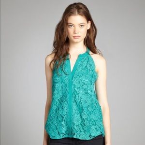 💕%85 OFF💕GEMMA emerald lace sleeveless blouse