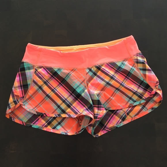 Peach Plaid Women's Lululemon Shorts
