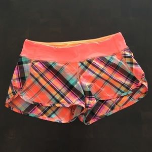 Peach Plaid Women's Lululemon Shorts