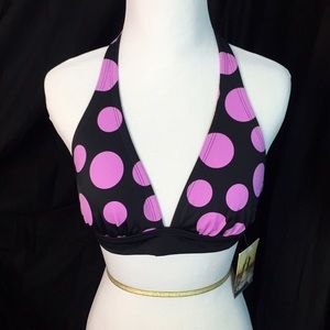 NWT! polka dot halter swim top- Medium🌷