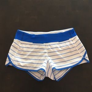 Blue & White Striped Women's Lululemon Shorts