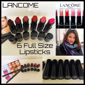 6 LANCOME LIPSTICKS + Bonus