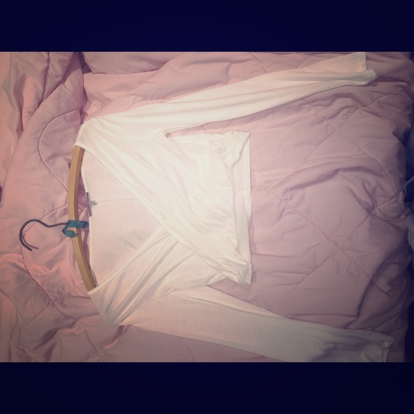 Plunging Long sleeve Crop Top