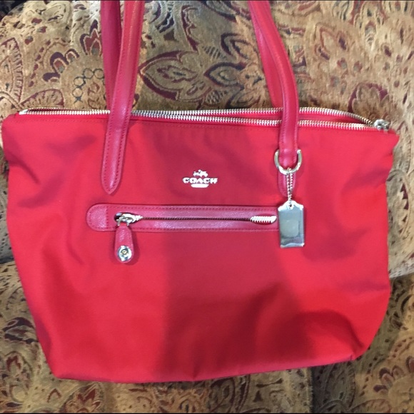 Coach Nylon Handbag Red